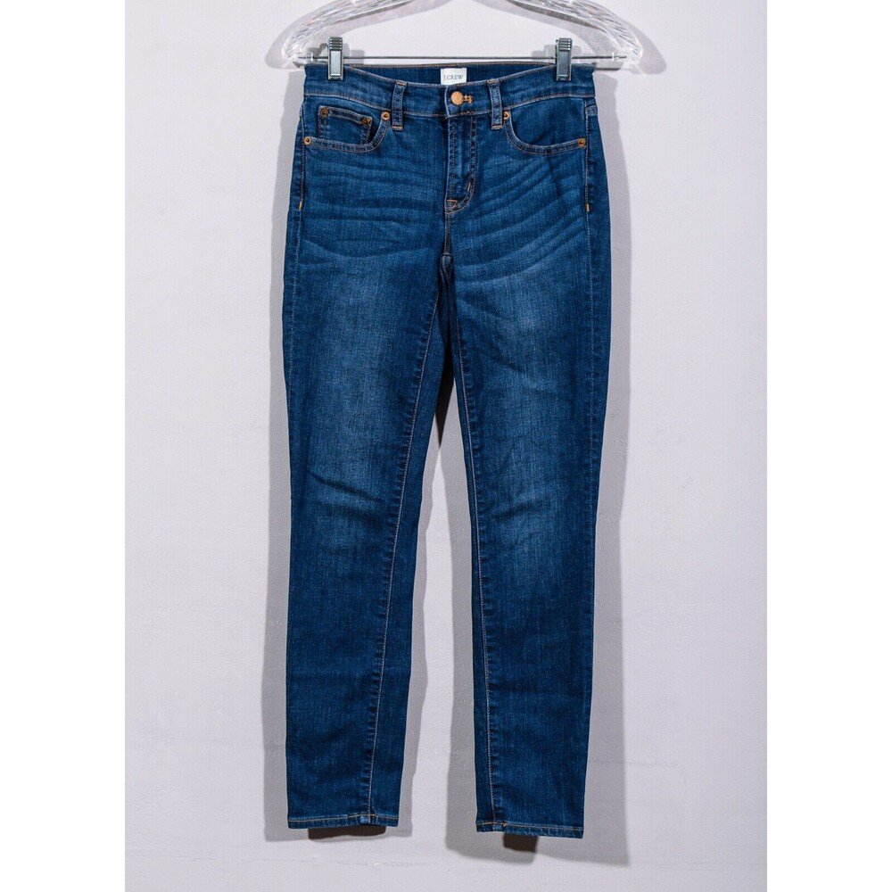 J. Crew G7337 SU18 Rockaway Wash Blue Stretch Denim Skinny Leg Jeans Sz 25/28